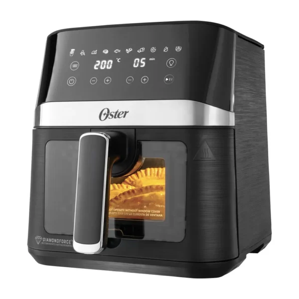 Oster® Freidora de Aire Digital, 4L de Capacidad, con Recubrimiento DiamondForce, Ventana y Luz Interna, con 10 Programas Automáticos