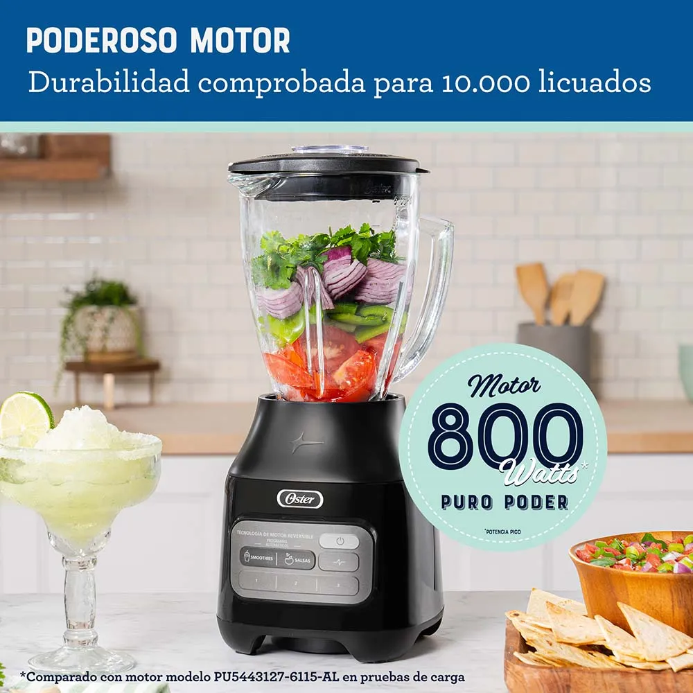 Oster® Licuadora con Tecnología Reversible, Vaso de Vidrio, Negro, BLSTPEGBRT - Imagen 5