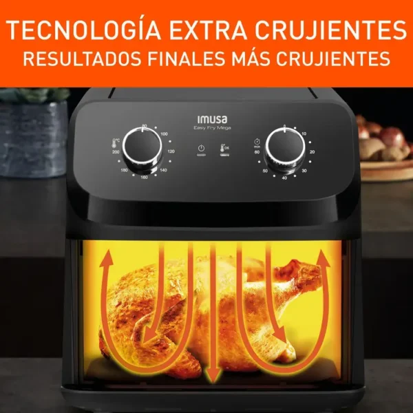 Freidora de aire IMUSA Mega Mecánica 7.5L Negra - Imagen 4