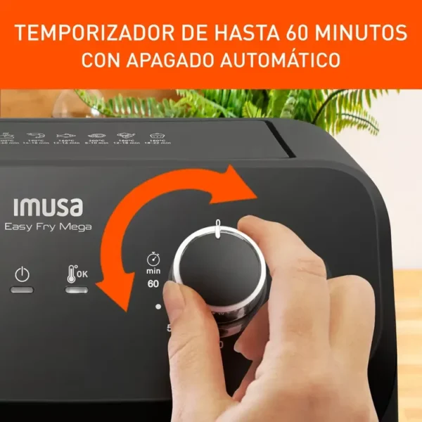 Freidora de aire IMUSA Mega Mecánica 7.5L Negra - Imagen 5