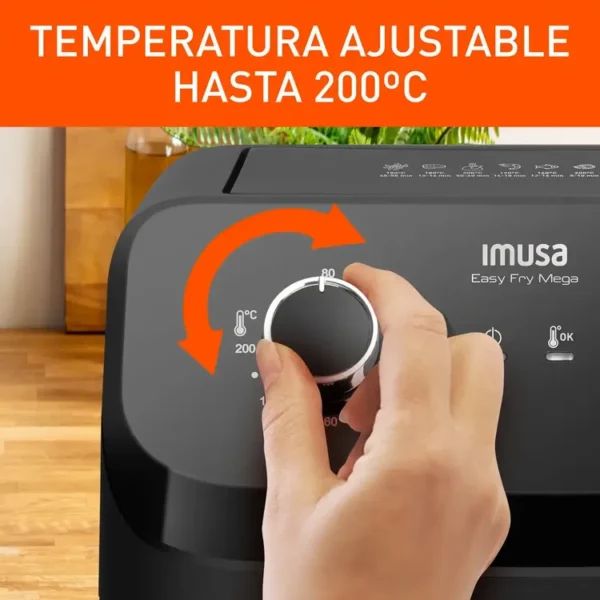 Freidora de aire IMUSA Mega Mecánica 7.5L Negra - Imagen 6